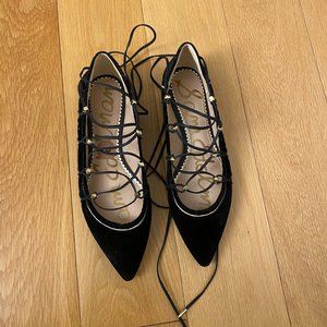 Sam Edelman Winslet Lace Up Pointed Toe Flat - Size 8 (Very New)